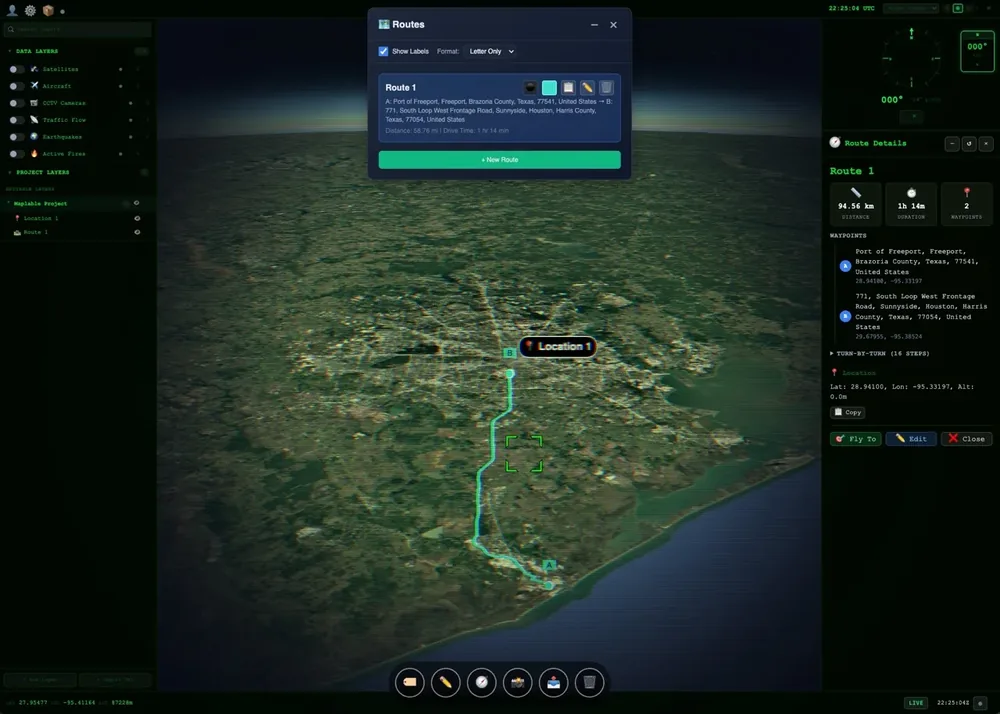 Route planning with turn-by-turn directions