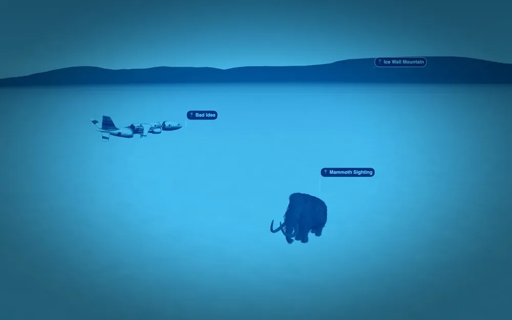 Post-process shader applied to a 3D scene of Mammoth terrain